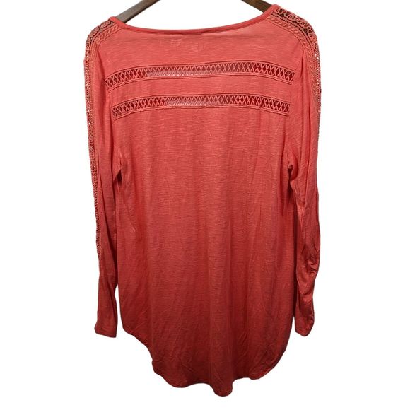 Daletta Anthropologie Orange Scoop Neck Short Sleeve Blouse Womens Large - Picture 2 of 5